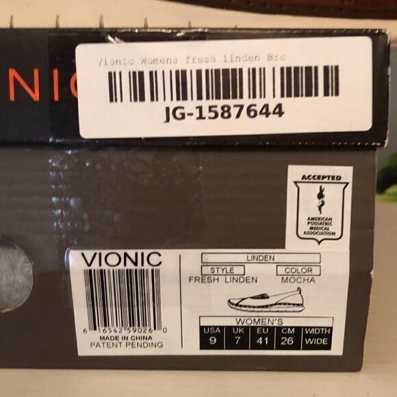 Vionic NIB Fresh Linden Leather Shoes Size 9 Wide - Picture 2 of 4